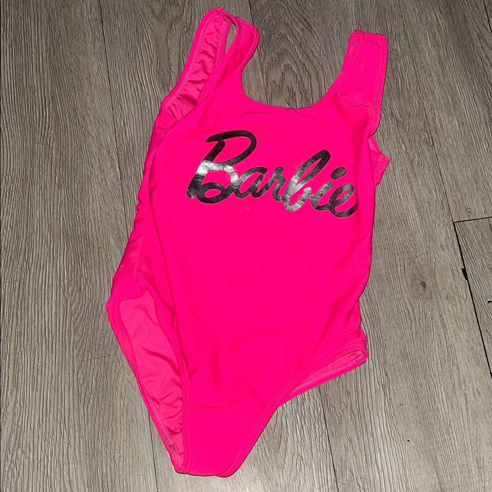Barbie Hot Pink One-Piece Swimsuit with Silver Logo
